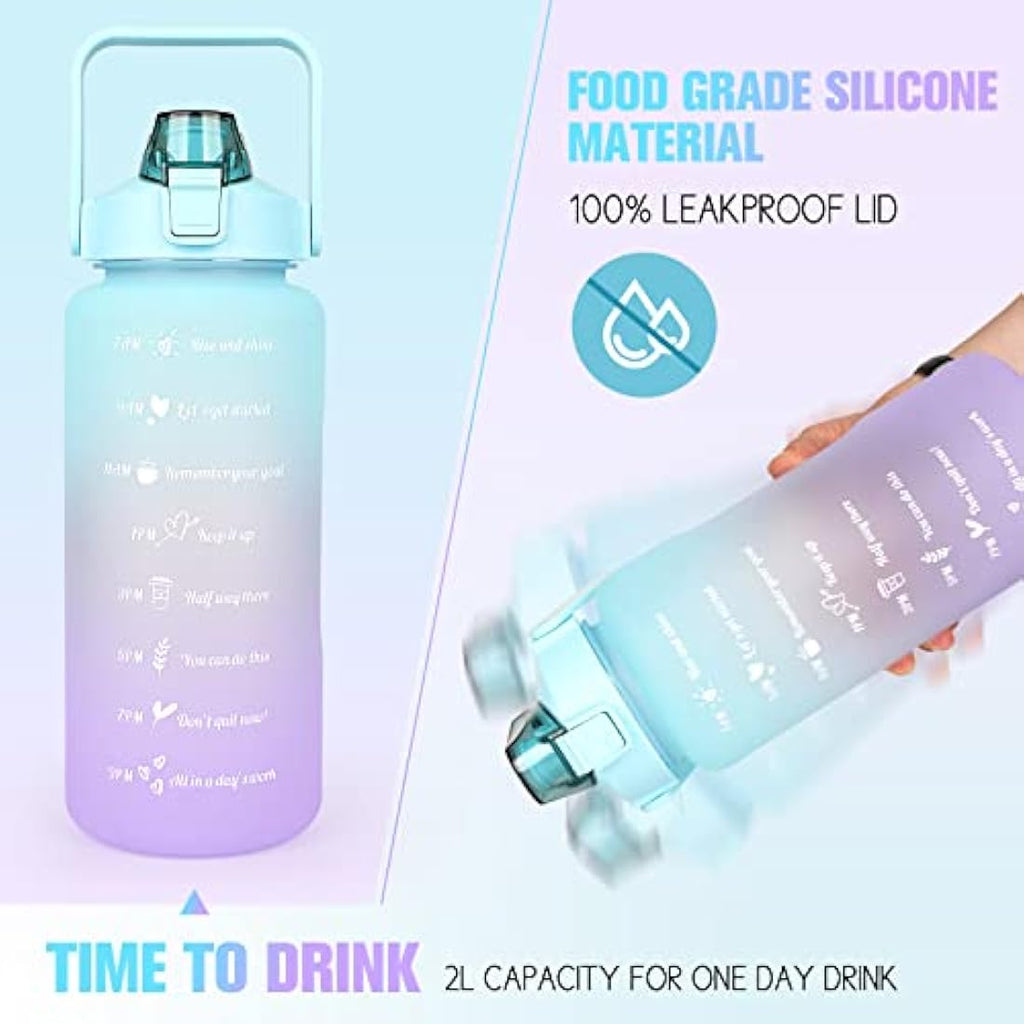 Jolof Store 2L Motivational Water Bottle | BPA Free Leakproof Sport Jug
