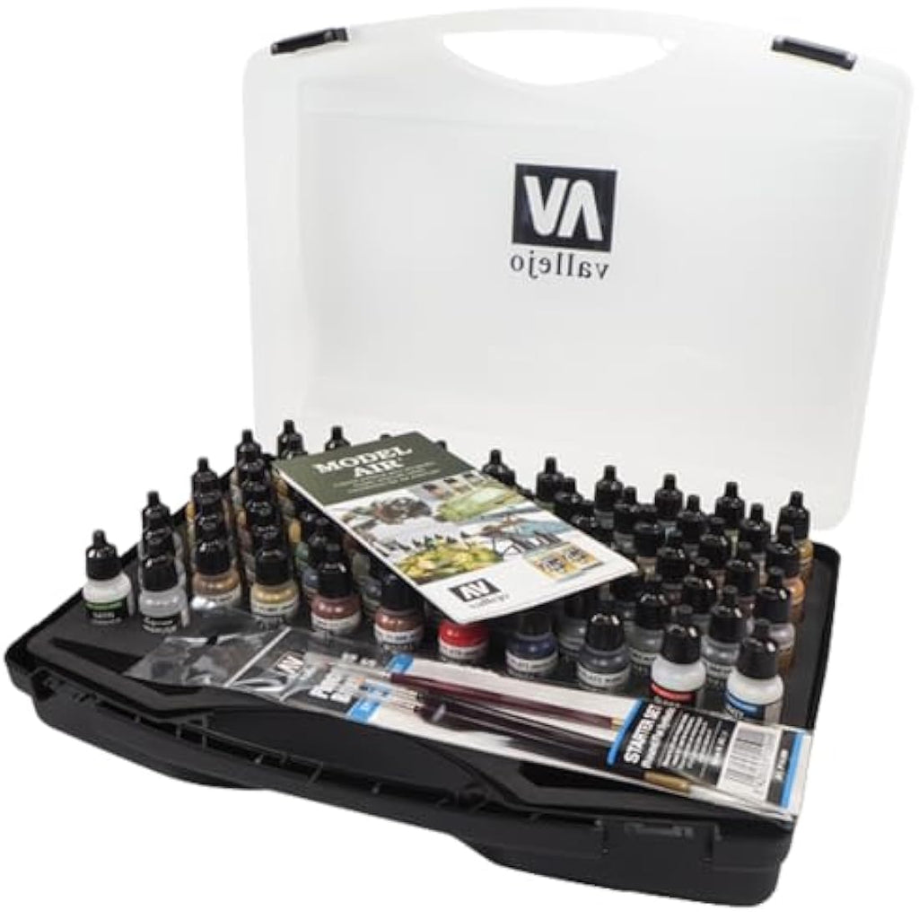 Vallejo Model Air Basic Range Acrylic Airbrush Paint Set | 16 Colors