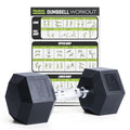 PhysKcal Odourless Poly Rubber Hex Dumbbells – Home Gym Weights