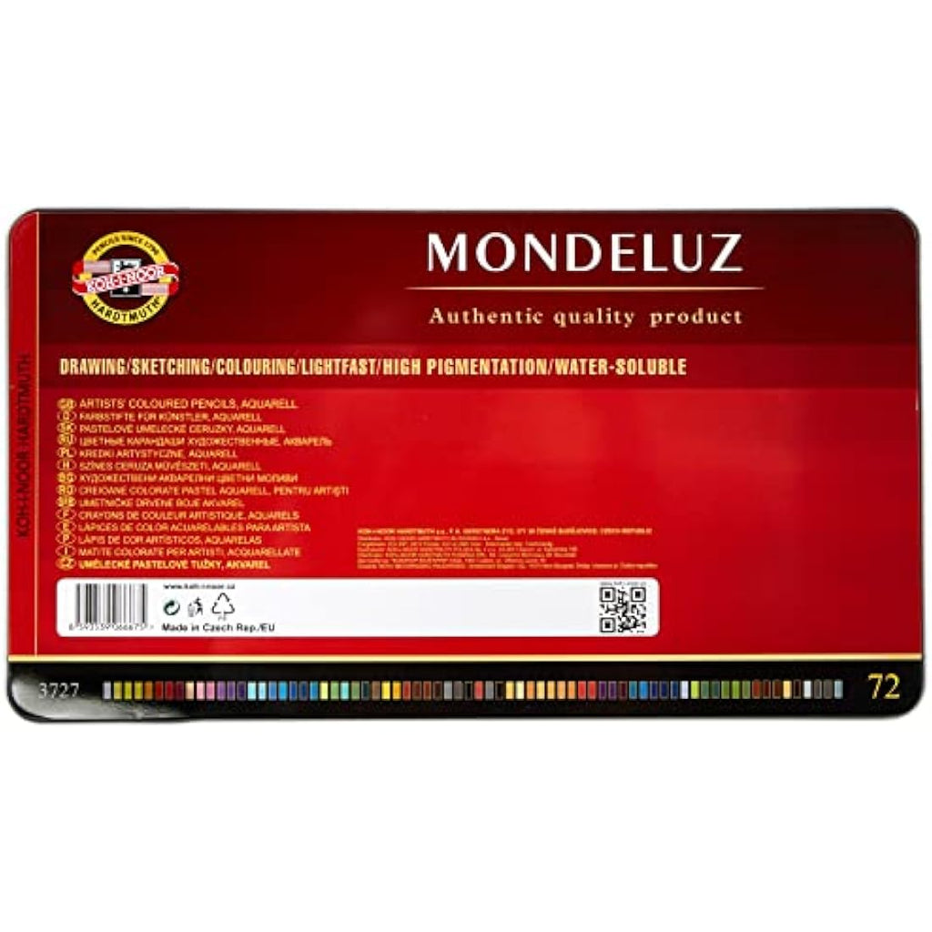 KOH-I-NOOR Mondeluz Aquarell Watercolor Pencils - Set of 72 Tin