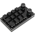 zalati 12-Key Programmable Mechanical Macro Pad with Knob - Black