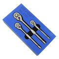 US PRO Tools 3 Piece Hand Ratchet Set 1/4" 3/8" 1/2" in EVA Foam Tray