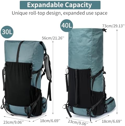 Power King 30L-40L Expandable X-PAC Hiking Backpack