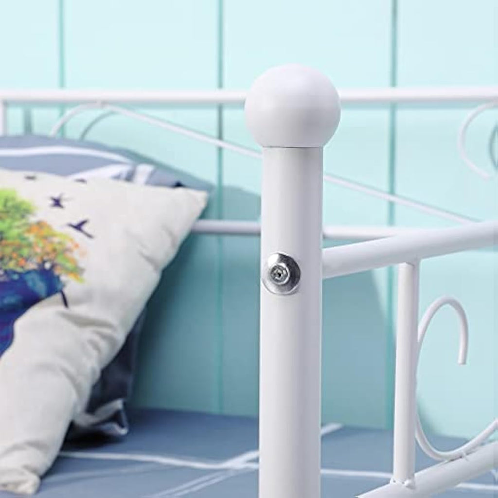 Jolof Store Modern Metal Daybed Frame | Twin Platform Bed Base, White