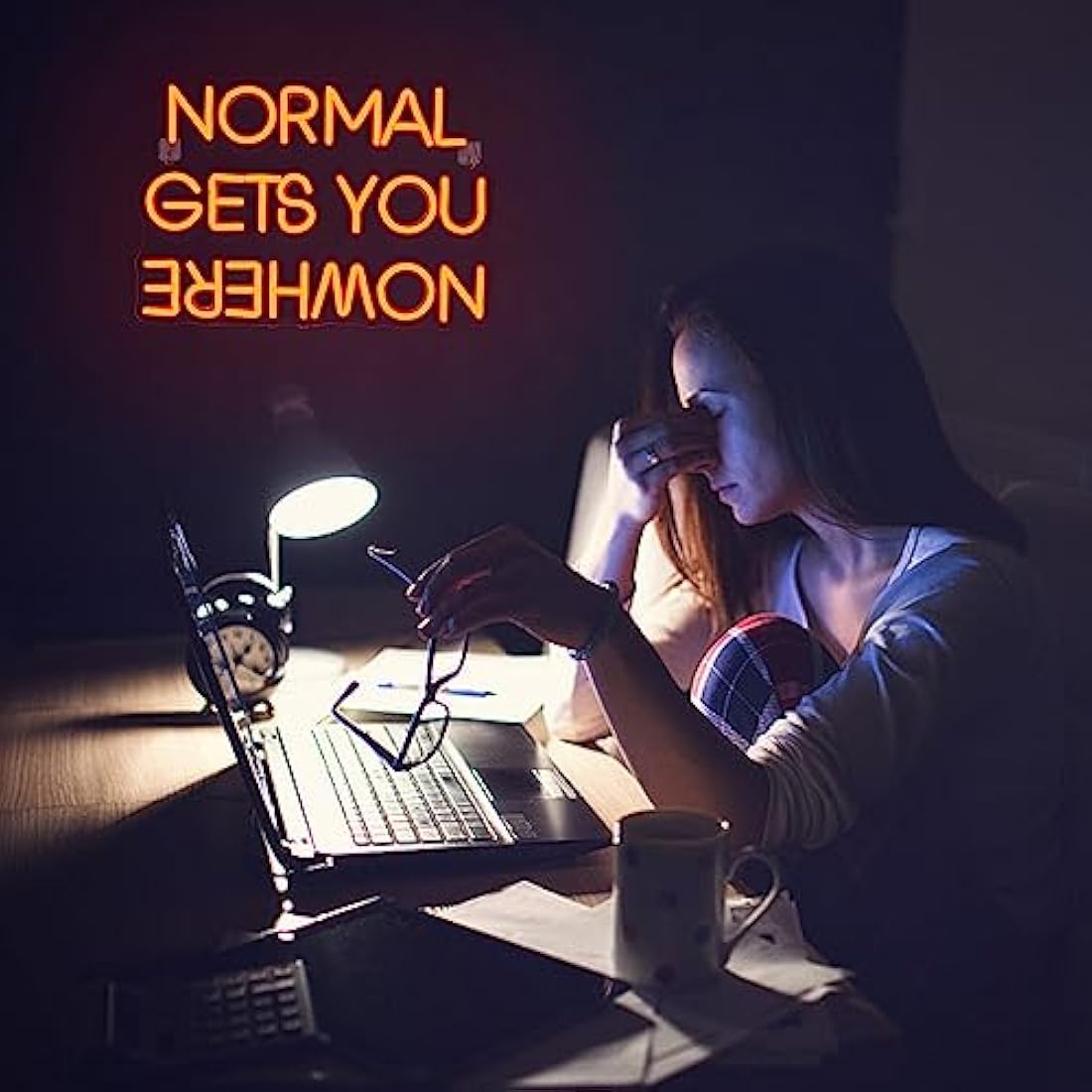 Wanxing Normal Gets You Nowhere Neon Sign | Red LED Wall Decor for Bar