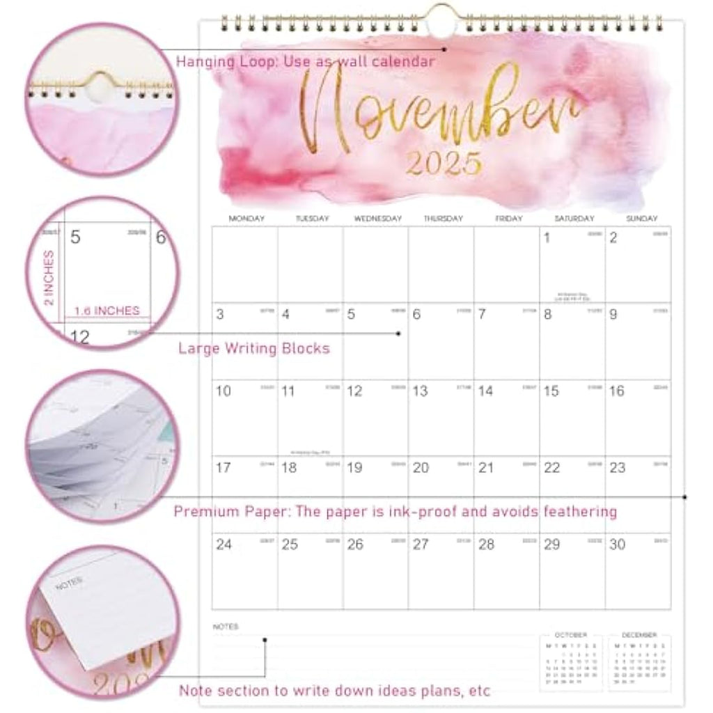 Jolof Store 2025–2026 Wall Planner – 18 Month Family Monthly Calendar