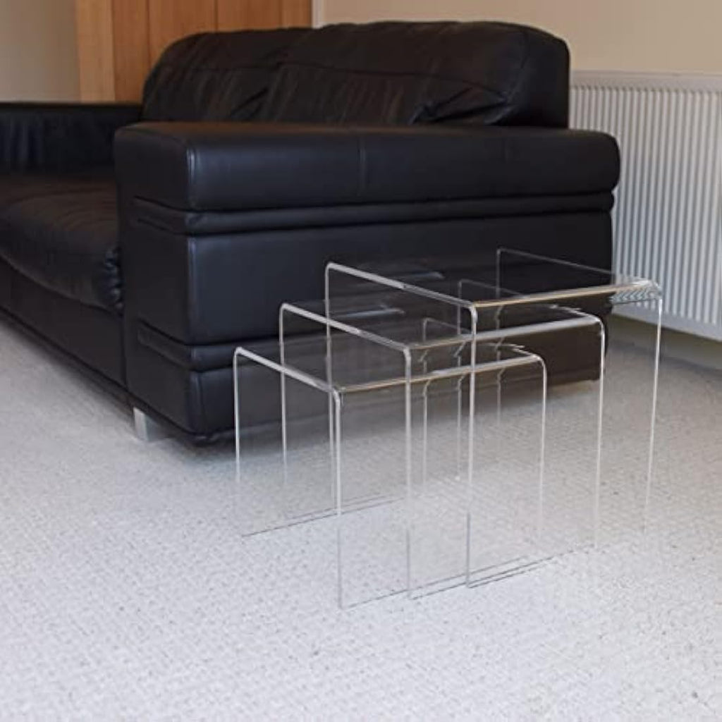 Acrylic Nest of Tables | 3-Piece Shatterproof Side Tables