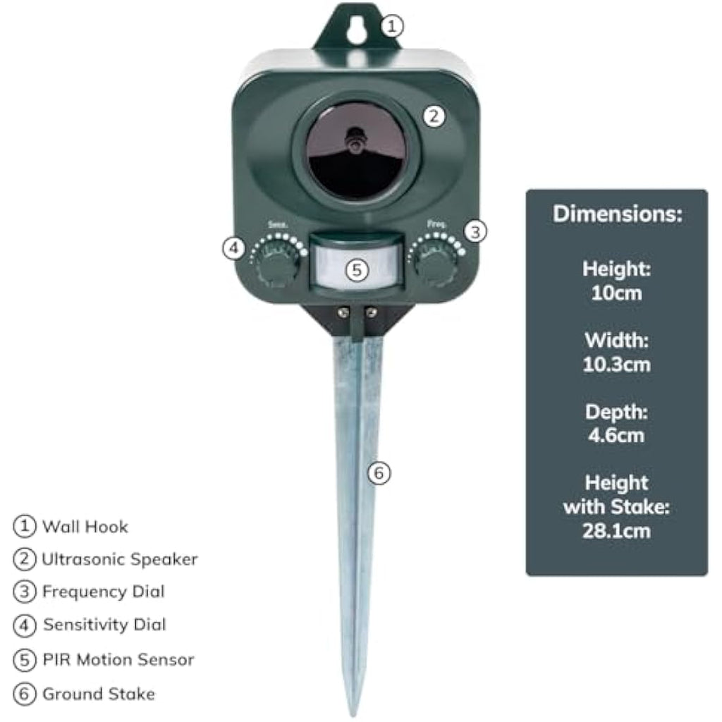 Jolof Store Waterproof Ultrasonic Cat Repeller – Battery Powered Scarer