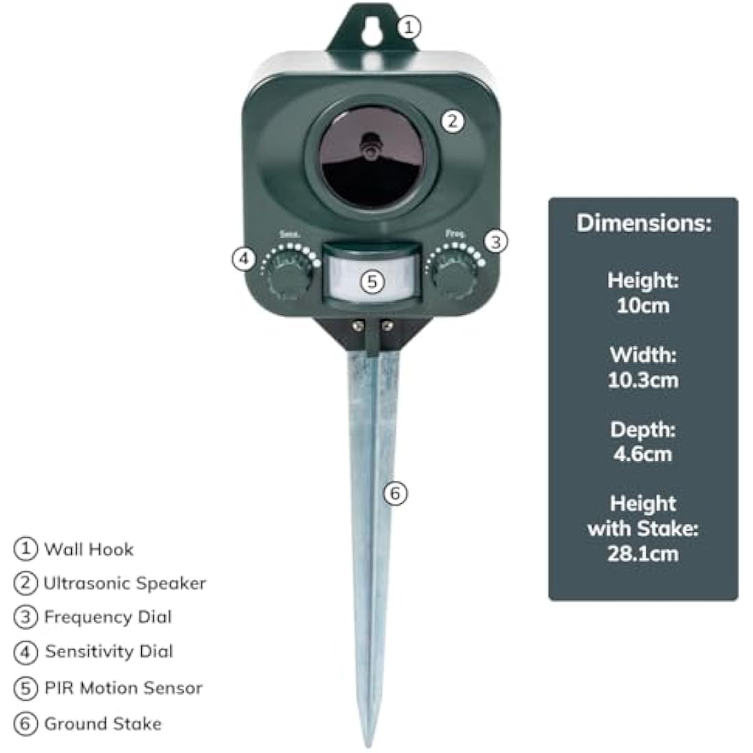 Jolof Store Waterproof Ultrasonic Cat Repeller – Battery Powered Scarer