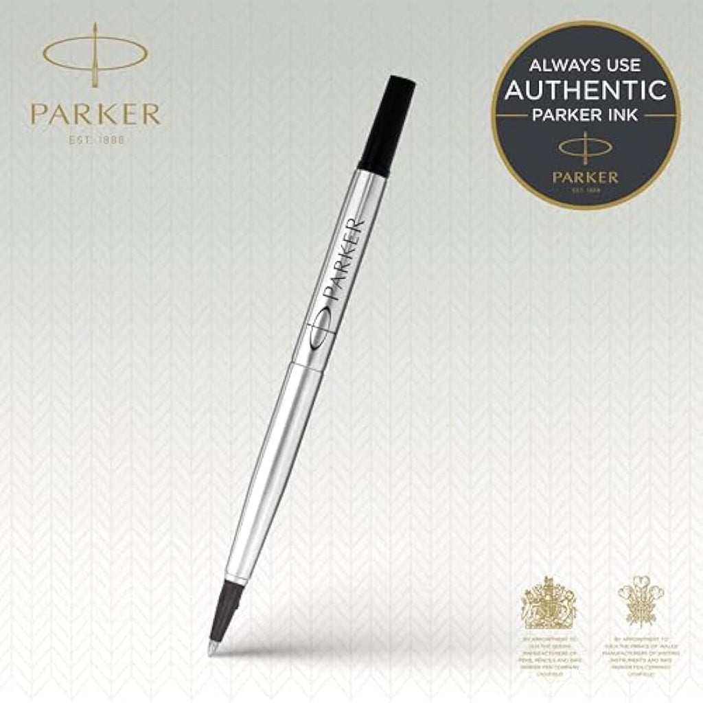 Parker Rollerball Pen Refills | Medium Point Black Quink Ink | 2 Count