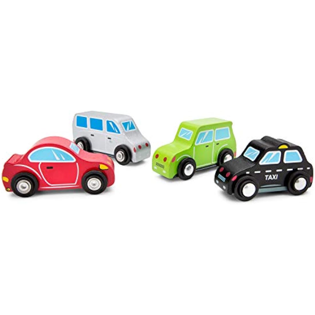 New Classic Toys Wooden Vehicles Set – 4 Colorful Toddler Sportcars
