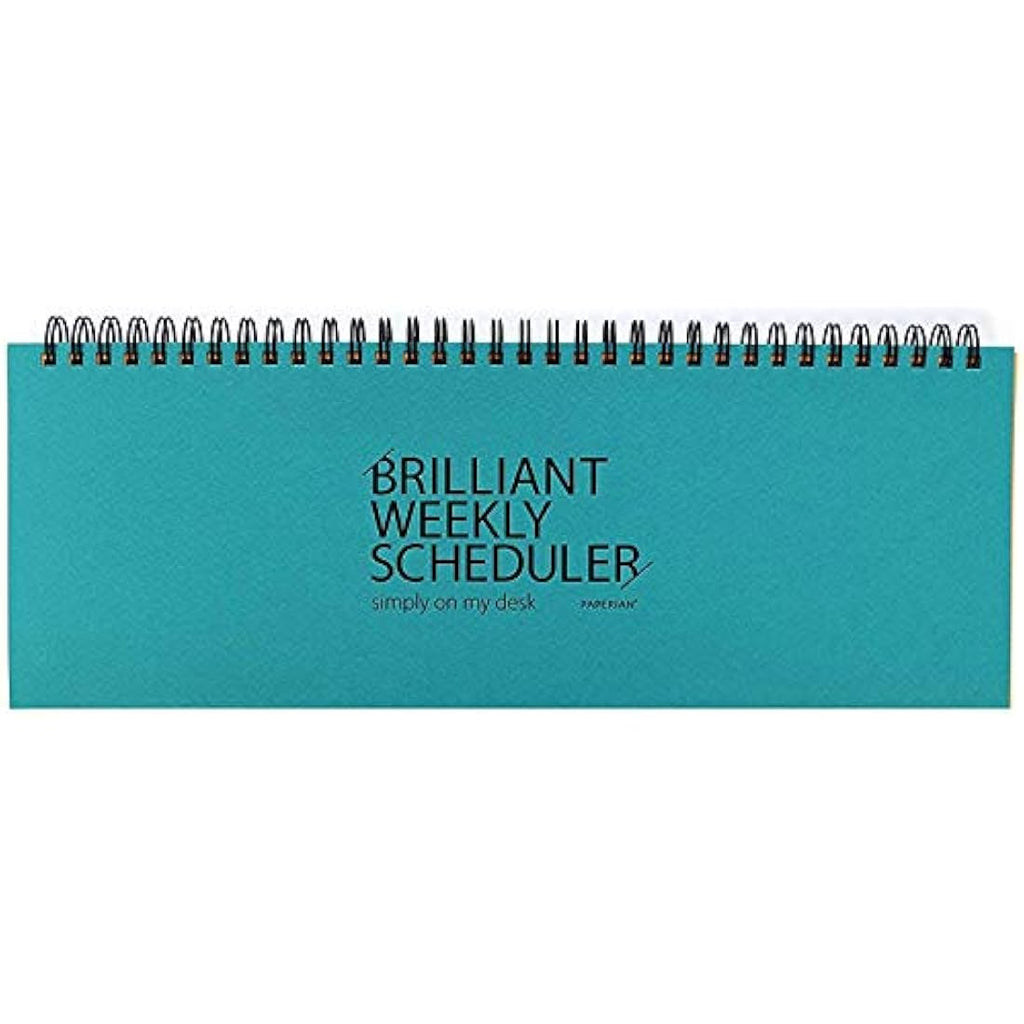 Paperian Brilliant Undated Weekly Planner Pad – Blue Wirebound Scheduler