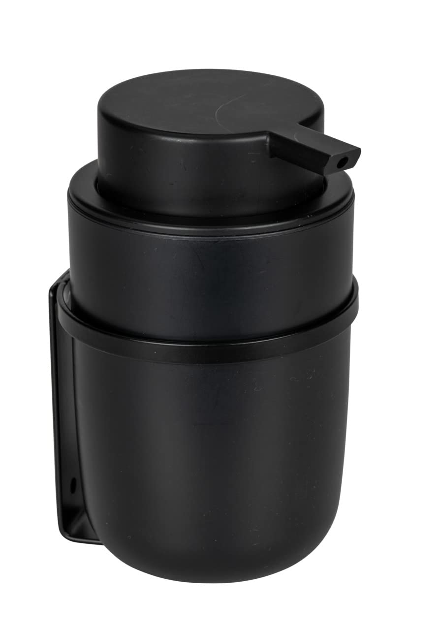 WENKO Carpino Wall Mounted Soap Dispenser – No Drill Black Pump, 250ml
