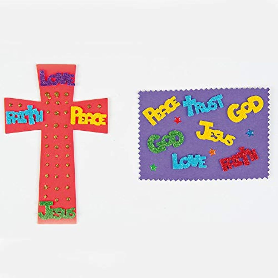 Baker Ross Glitter Foam Stickers – Self-Adhesive Craft Shapes, 150 Pack