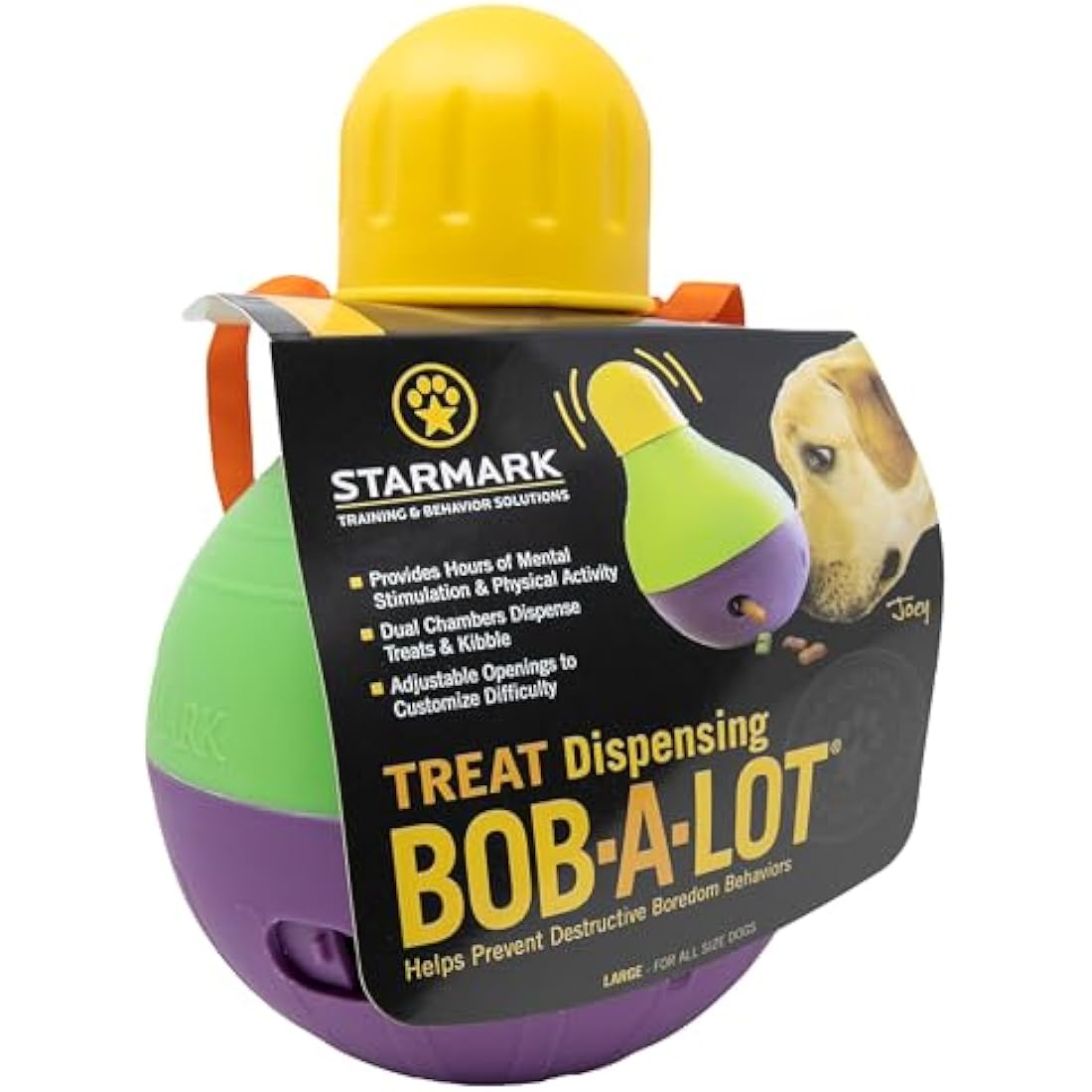 Starmark Bob-a-Lot Interactive Dog Toy & Puzzle Slow Feeder – Large
