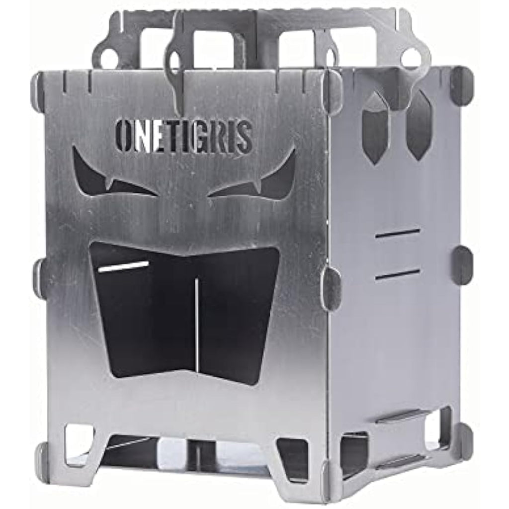 OneTigris ROCUBOID Titanium Wood Stove – Ultralight Evil Eyes Version