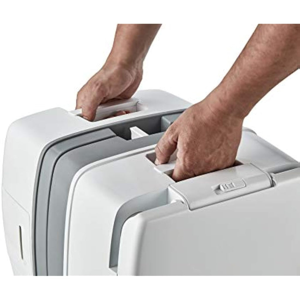 Enders Supreme Portable Camping Toilet with Piston Pump – White