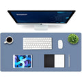 Knodel Leather Desk Pad | Large PVC Mouse Mat & Desk Protector, Lake Blue