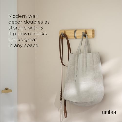 Umbra Flip 3-Hook Wall Mounted Coat Rack – Modern Retractable Hanger