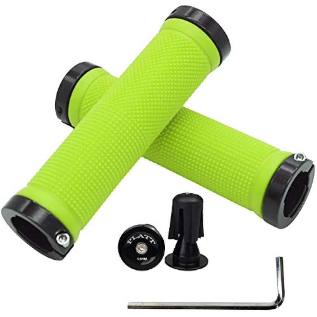 PLATT Non-Slip Rubber Bike Handlebar Grips | Double Aluminum Lock for MTB
