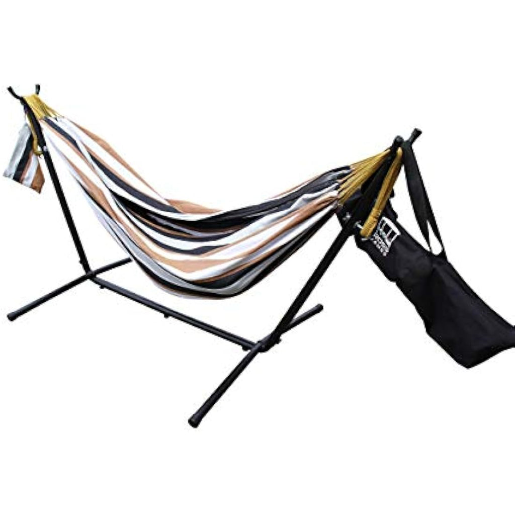 Ross James Double Cotton Hammock with Heavy Duty Metal Stand – Duck Egg
