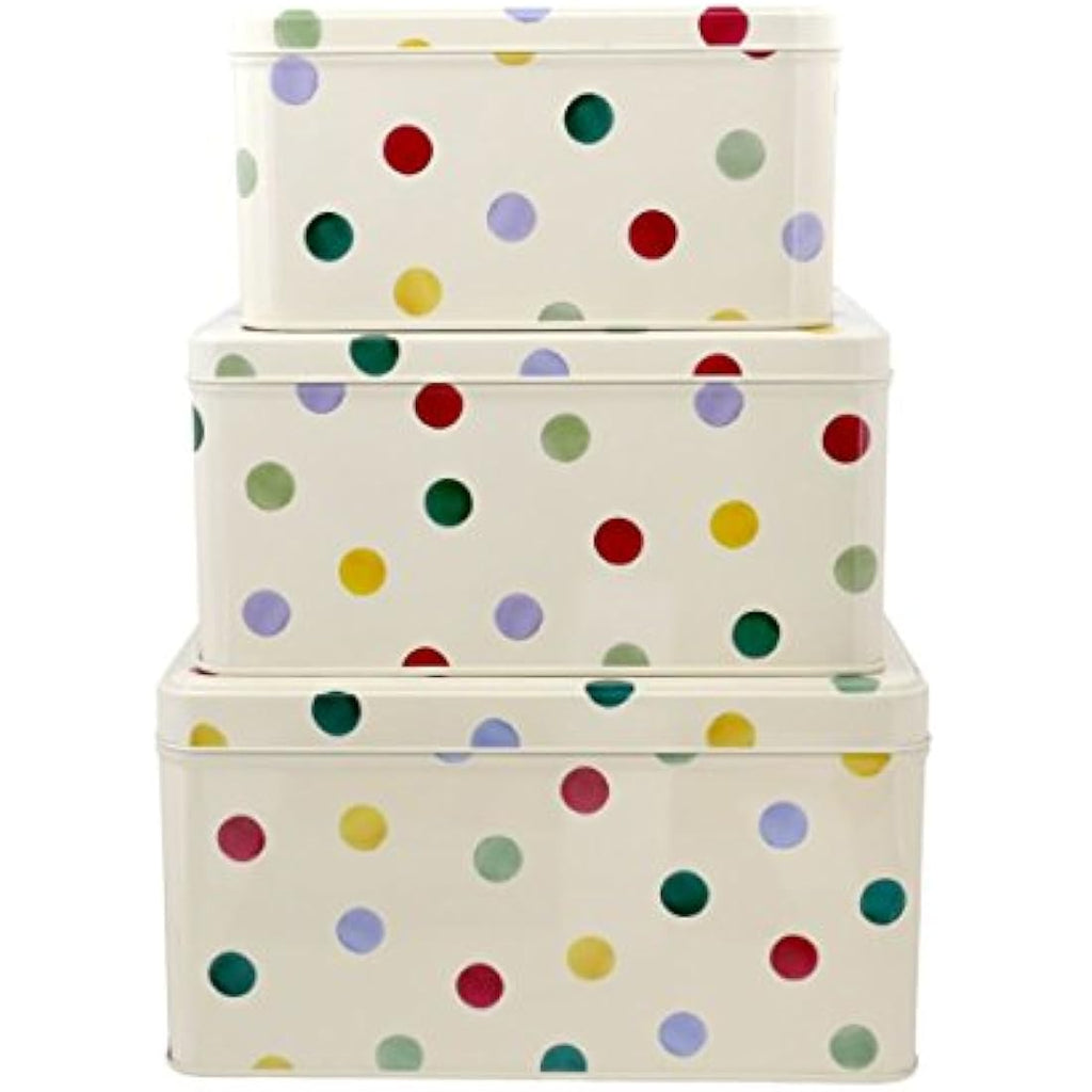 Emma Bridgewater Polka Dot Square Cake Tins – Set of 3 Kitchen Storage
