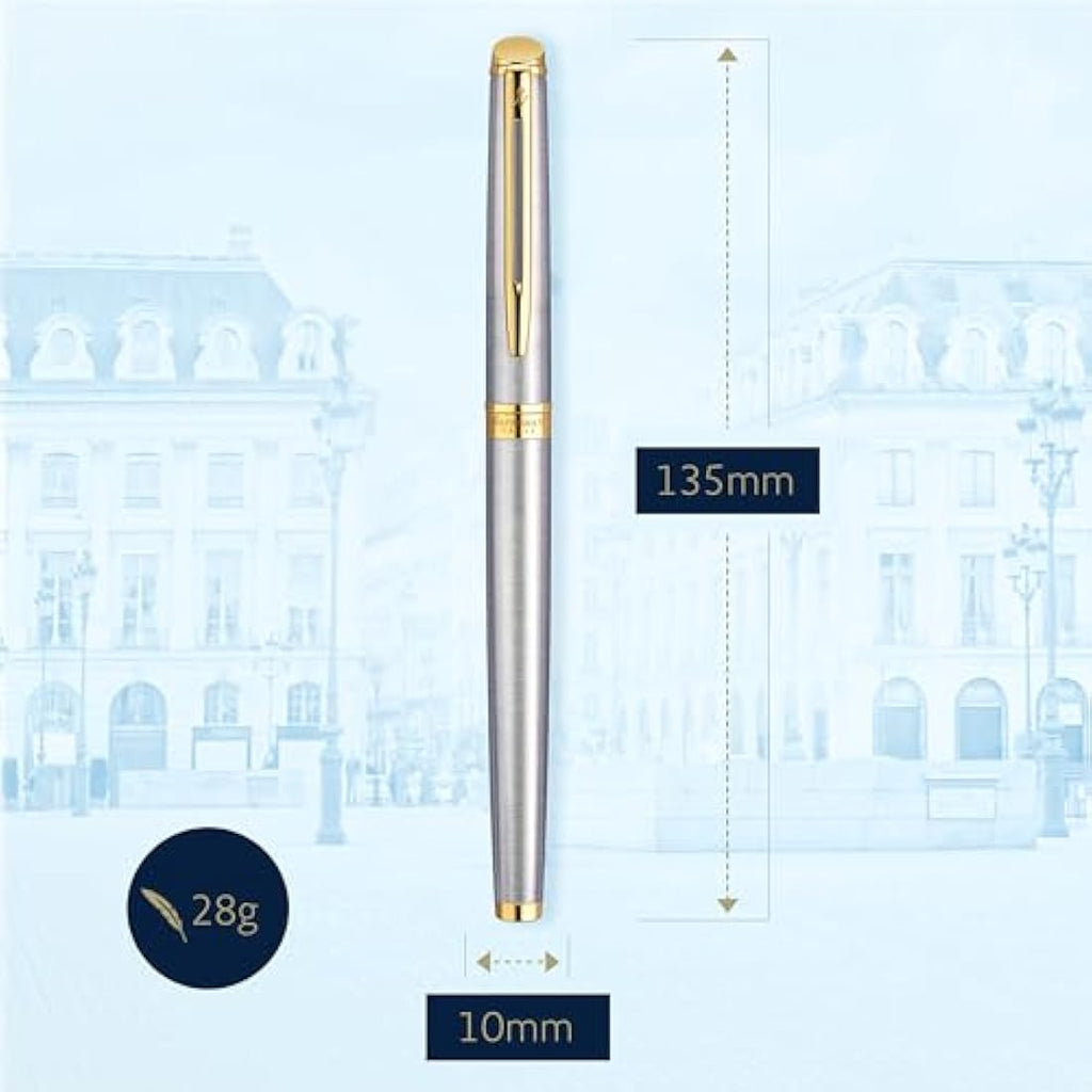 Waterman Hémisphère Rollerball Pen – Stainless Steel & 23k Gold Trim