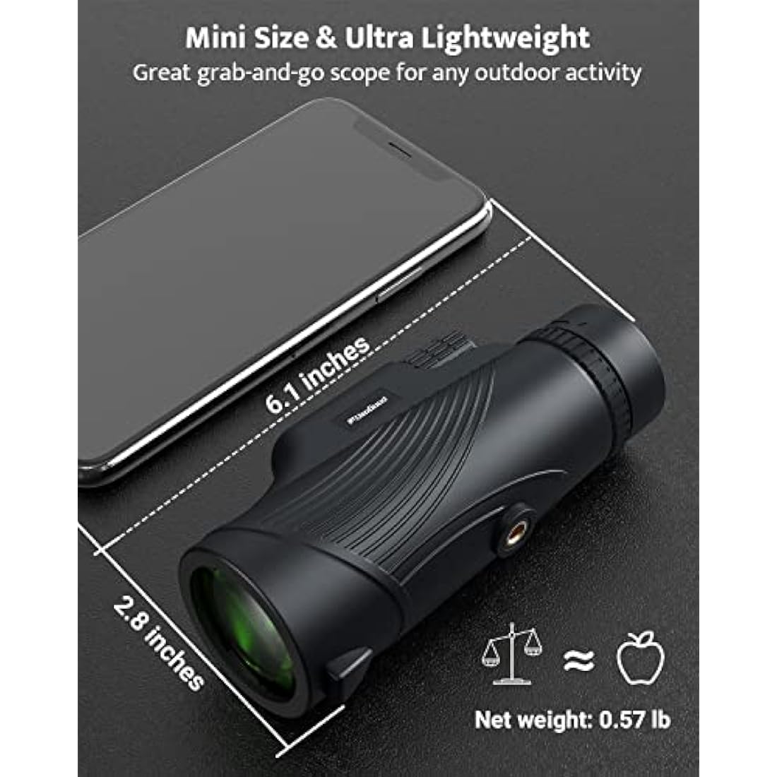 Usogood 10X42 Monocular Telescope – Waterproof BAK4 Prism for Bird Watching