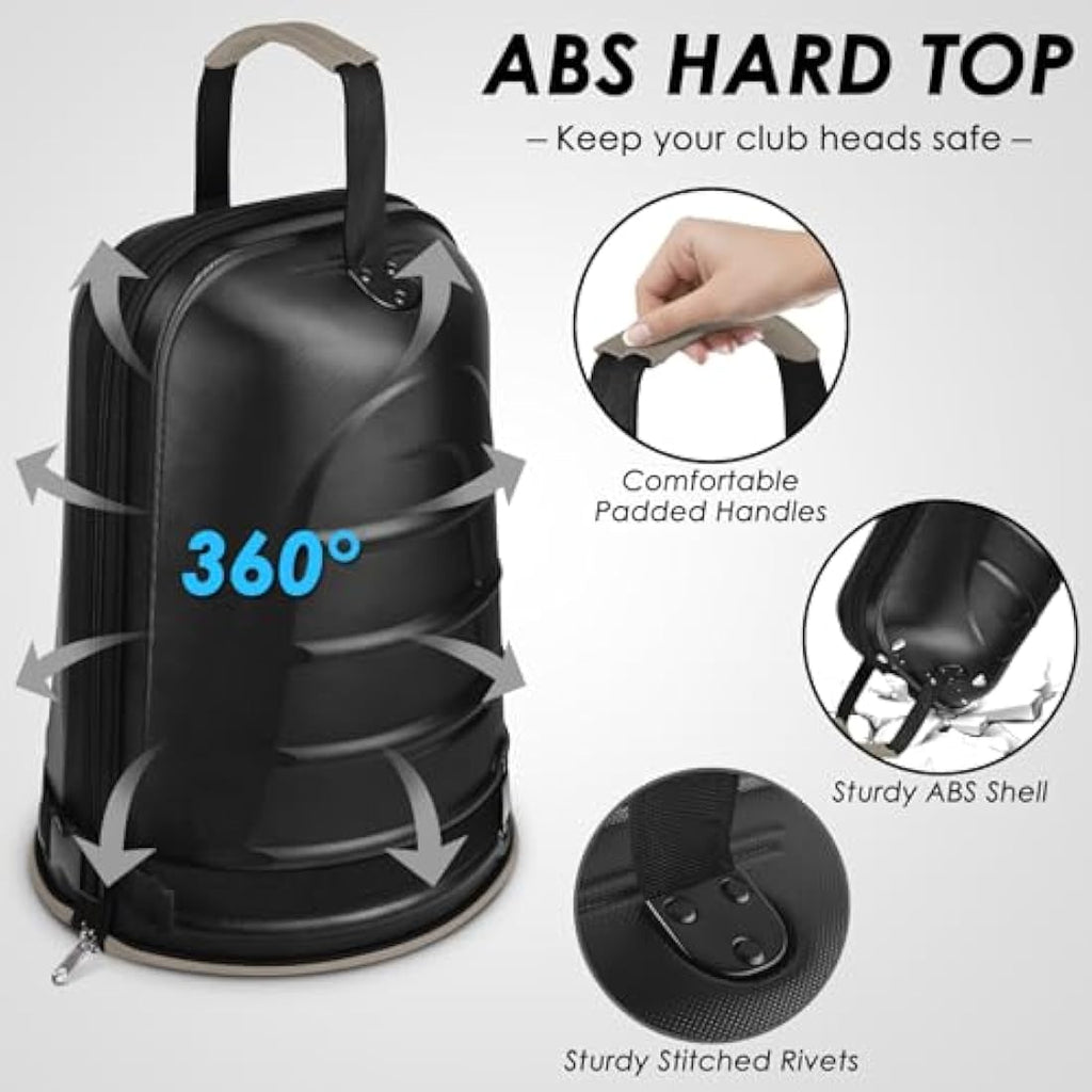 BROTOU Hard Shell Golf Travel Bag – Waterproof Padded Case with Wheels