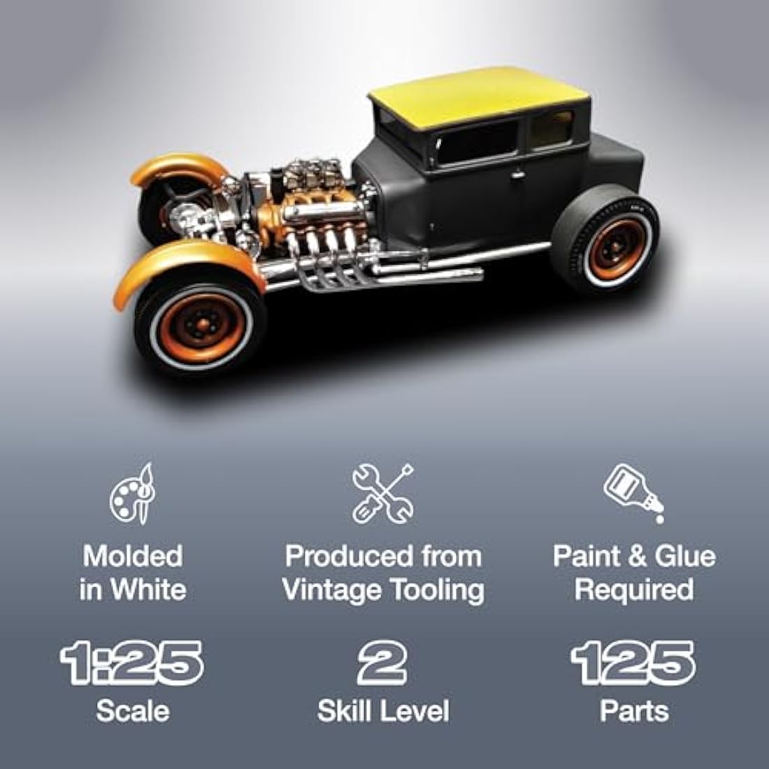 AMT Ertl 1925 Ford T Chopped Top 1:25 Scale Model Vintage Car Kit