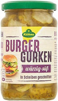 Kuhne Crinkle Cut Dill Gherkin Slices – Vegan & Gluten-Free (Pack of 10)