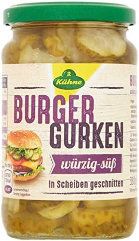 Kuhne Crinkle Cut Dill Gherkin Slices – Vegan & Gluten-Free (Pack of 10)