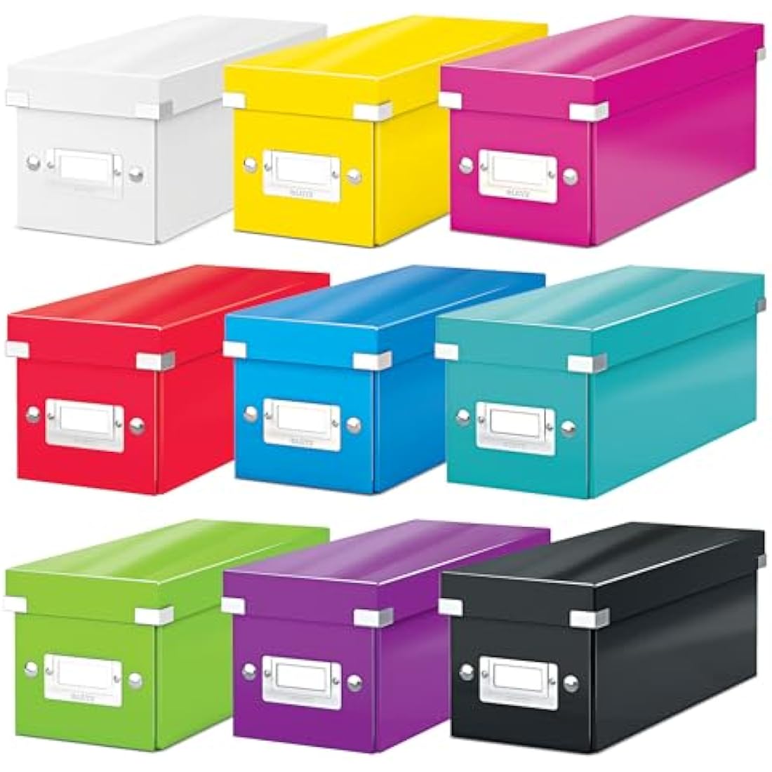 Leitz Click and Store CD Storage Box – Yellow Collapsible Media Case