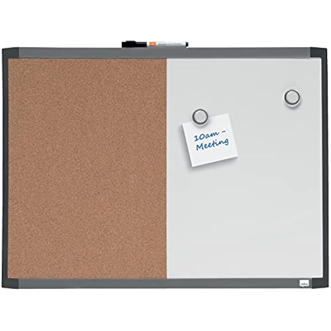 Rexel Magnetic Whiteboard & Cork Notice Board | Wall Mountable | 585x430mm