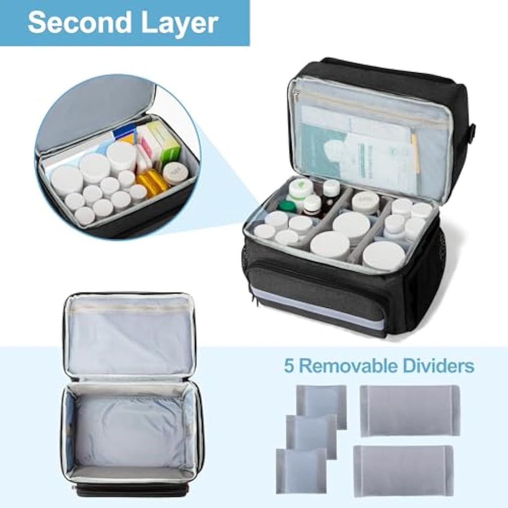 CURMIO Double Layer Medical Storage Bag | Portable First Aid Organizer