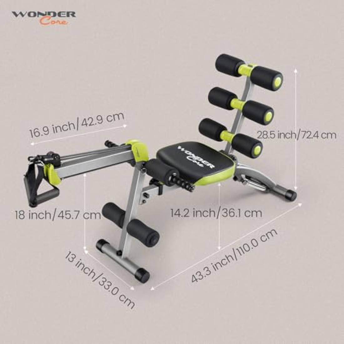 Wonder Core 2 – 12-in-1 Home Gym Core Trainer with Rower & Twisting Seat