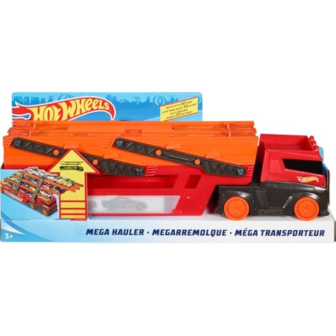 Hot Wheels Mega Hauler Red Truck - 50th Anniversary Diecast Vehicle