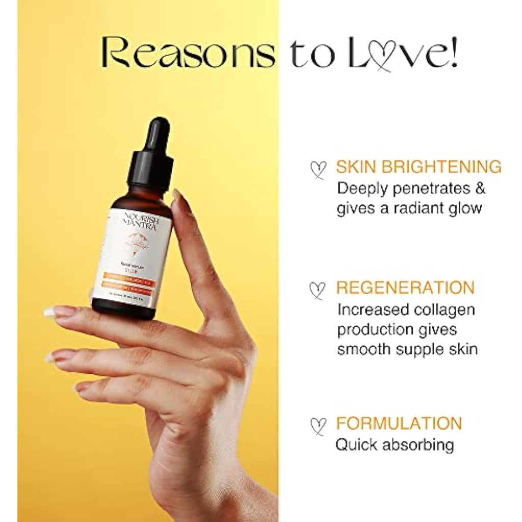 Nourish Mantra Vitamin C & Hyaluronic Acid Glow Facial Serum - 30ml