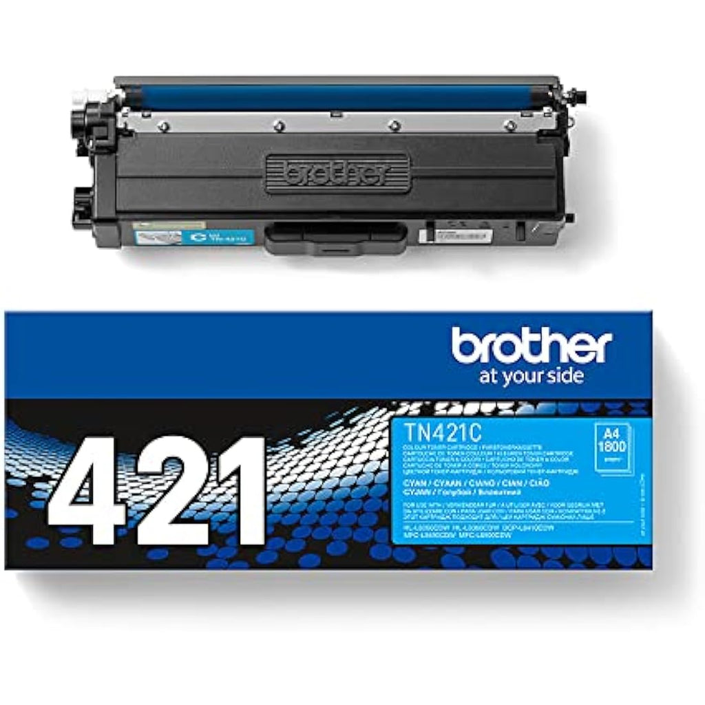 Brother TN-421C Cyan Toner Cartridge | Genuine Standard Yield