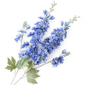 2Pcs Artificial Delphinium Silk Flowers – 33.5" Blue Faux Stems