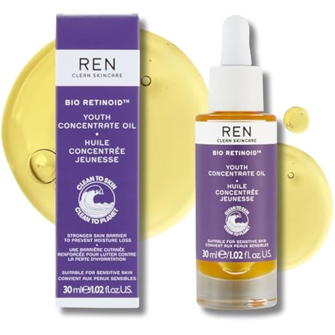 REN Bio Retinoid Youth Concentrate Oil – Anti-Aging Face Oil, 30ml