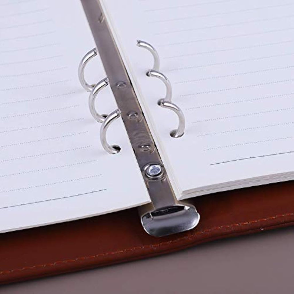 Jolof Store A5 Ring Binder - Refillable PU Leather Budget Notebook, Brown