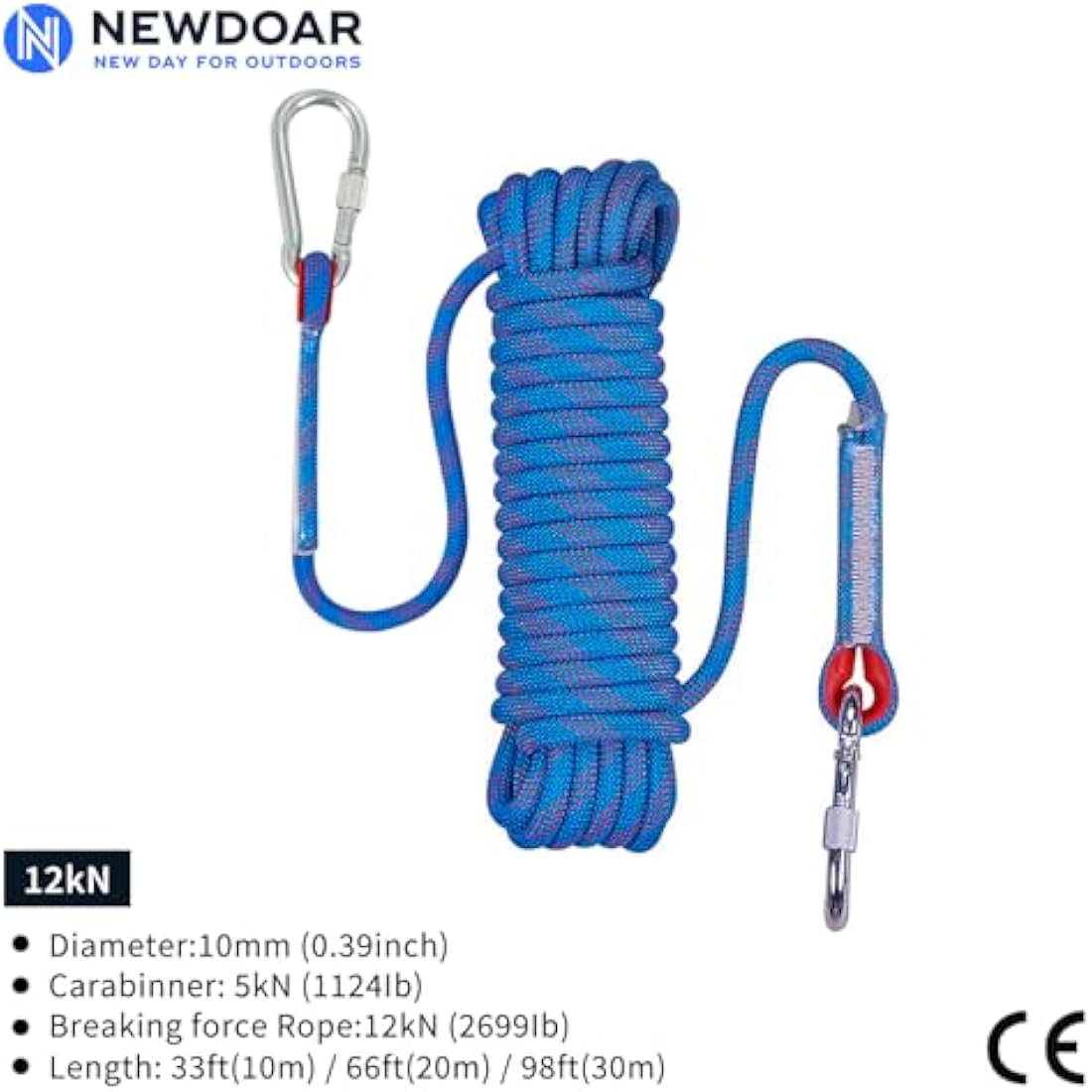 NewDoar 10mm Marine Floating Static Rope – 12KN Heavy Duty Utility Cord