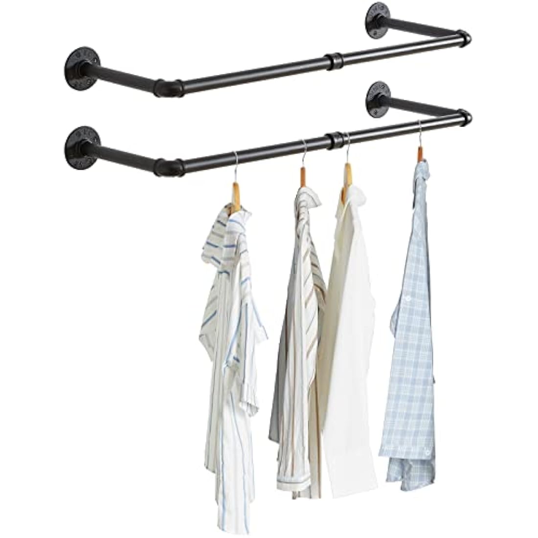 Industrial Pipe Clothes Rail – Set of 2 Heavy Duty 94cm