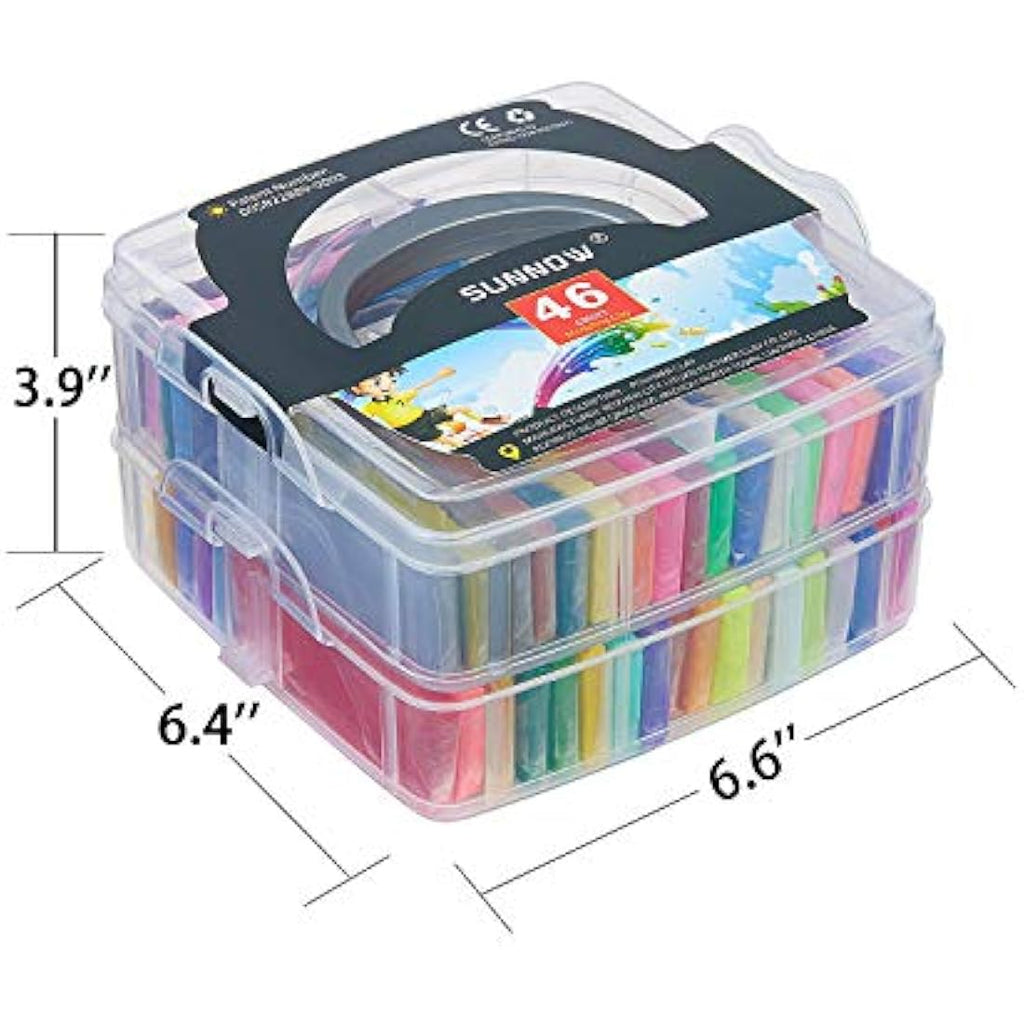 SUNNOW Polymer Clay Set – 46 Colors Modelling Kit for Kids DIY Crafts