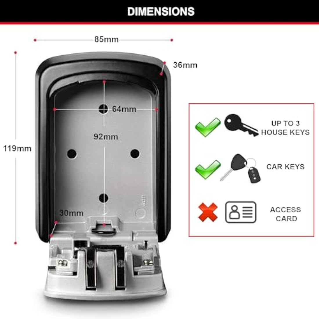 Master Lock Wall Mounted Key Safe – Weatherproof 4-Digit Lock Box