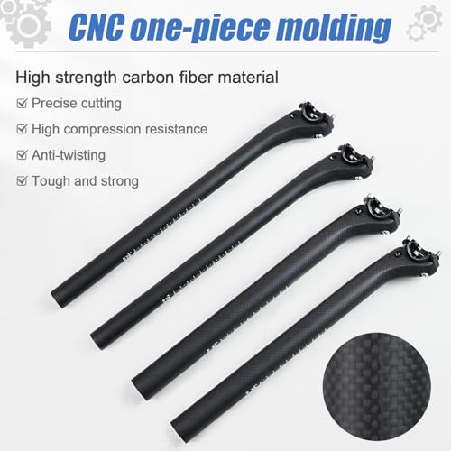 ROADNADO Ultralight Carbon Fiber Offset Seatpost for MTB & Road Bike