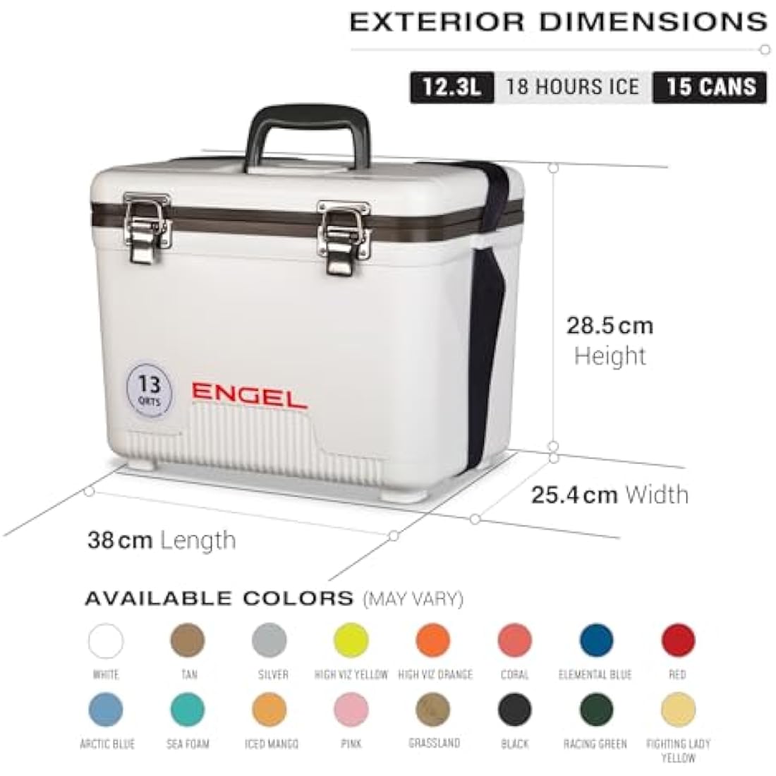 Engel 12.3L Leak-Proof Cooler & Dry Box – Insulated Ice Box for 15 Cans