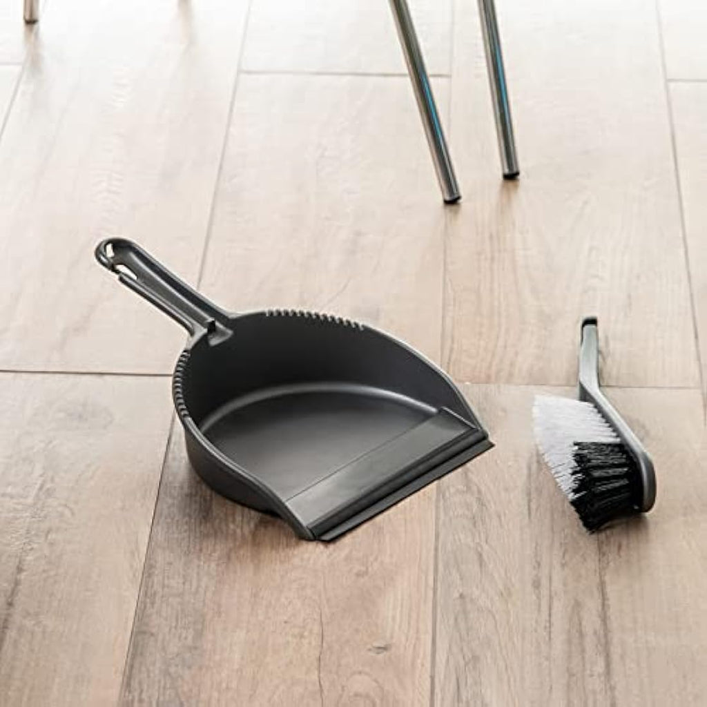 Addis Soft Dustpan and Brush Set – Metallic Heavy Duty Cleaning Tool