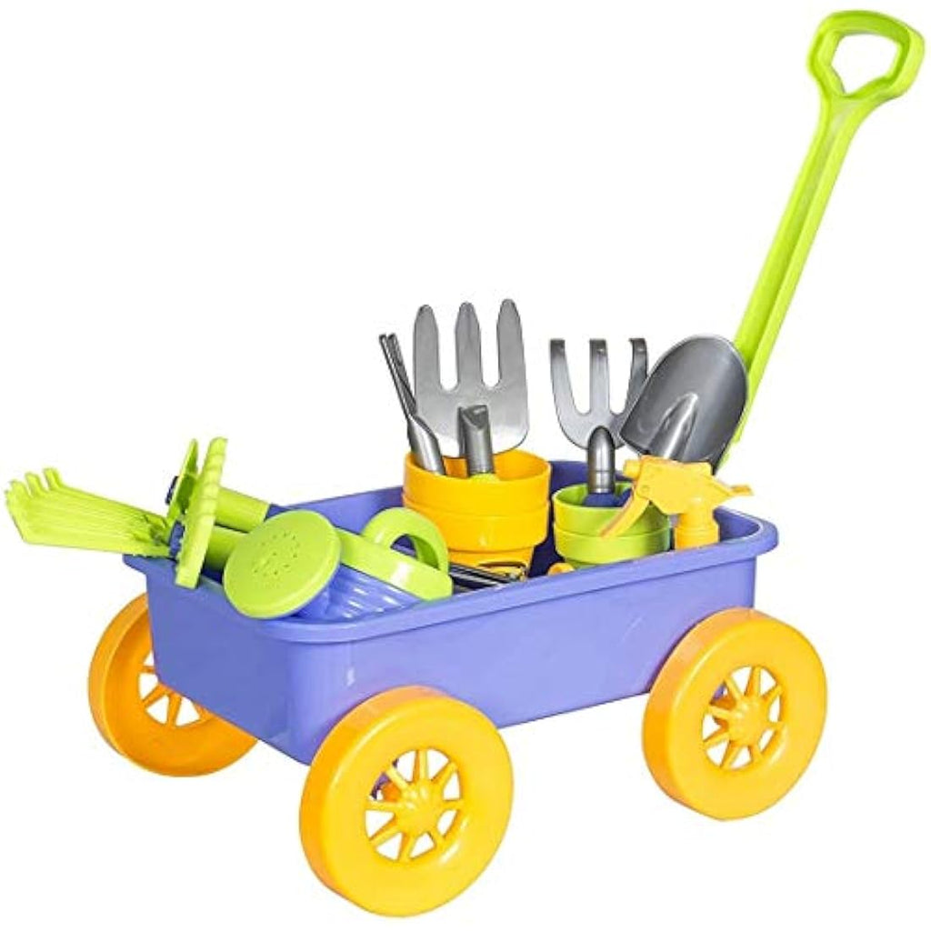 deAO Kids Gardening Tool Set – Toy Wheelbarrow & 10 Accessories